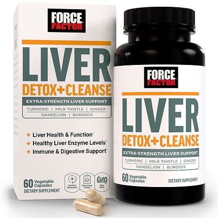 Force Factor Liver Detox + Cleanse Vegetable Capsules, Extra Strength Liver Support