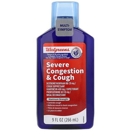 Walgreens Severe Congestion & Cough Liquid Maximum Strength