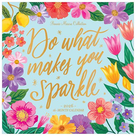 Brown Trout Bonnie Marcus Official 2026 Monthly Square Wall Calendar, Plastic-Free