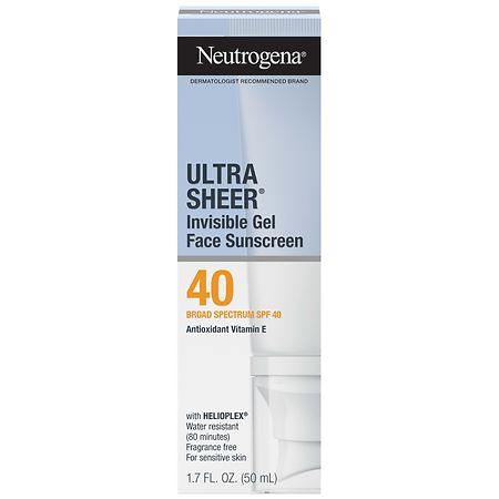Neutrogena Ultra Sheer Invisible Gel SPF 40 Facial Sunscreen, UVA/ UVB Protection
