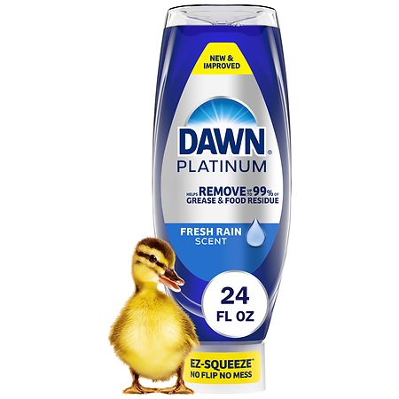 Dawn Platinum EZ Squueze Dish Soap, Dishwashing Liquid, Tough Grease Removal Fresh Rain