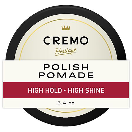 Cremo Men's Hairstyling Polish Pomade High-Hold, High-Shine
