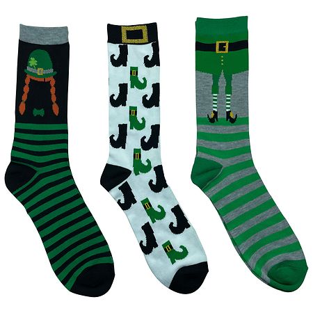 Happy St. Patrick's Day Red Pigtail Socks Sock Size 10-13, Shoe Size 6-12