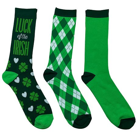 Happy St. Patrick's Day Luck of the Irish Socks Sock Size 10-13, Shoe Size 6-12