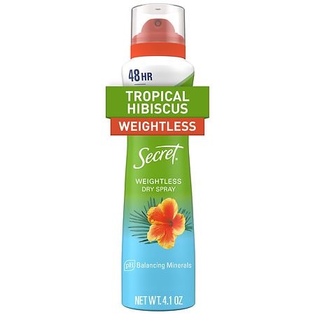 Secret Dry Spray Antiperspirant and Deodorant for Women Tropical Hibiscus