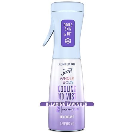 Secret Whole Body Cooling Deodorant Mist, Aluminum Free Relaxing Lavender