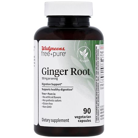 Walgreens Free & Pure Ginger Root 550 mg Vegetarian Capsules