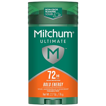 Mitchum Ultimate 72H Odor Protection, Men's Antiperspirant & Deodorant Invisible Solid Bold Energy