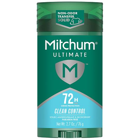 Mitchum Ultimate 72H Odor Protection Men's Antiperspirant & Deodorant Invisible Solid Clean Control