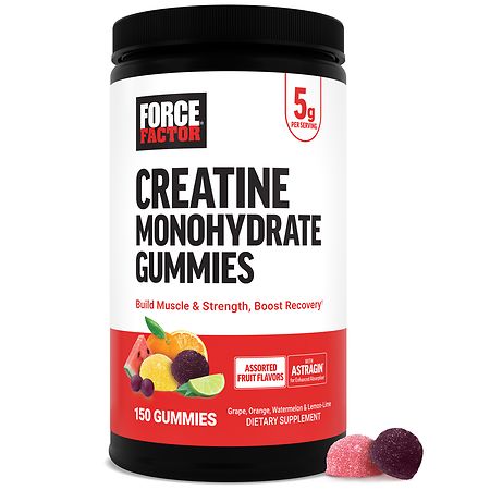 Force Factor Creatine Monohydrate Gummies Dietary Supplement Assorted Fruit