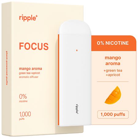 Ripple Zero Nicotine Focus Diffuser Mango Aroma, 1,000 Puffs