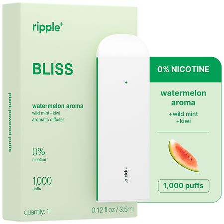 Ripple Zero Nicotine Bliss Diffuser Watermelon Aroma, 1,000 Puffs