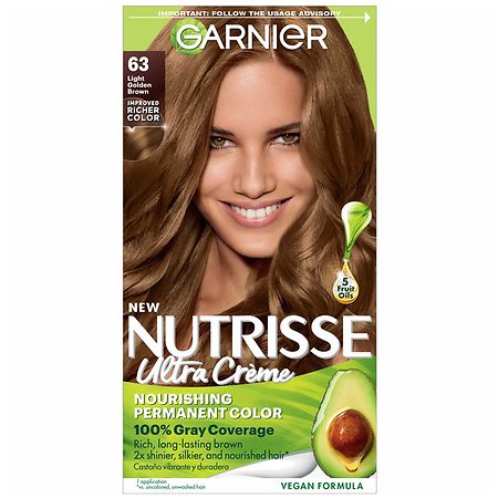 Garnier Nutrisse Nourishing Hair Color Creme 63 Light Golden Brown (Brown Sugar)