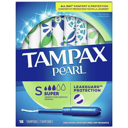 Tampax Pearl Tampons Unscented, Super Absorbency