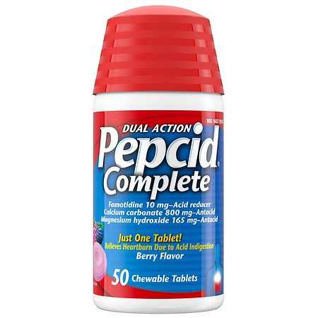 Pepcid Complete Acid Reducer + Antacid Chewable Tablets Berry