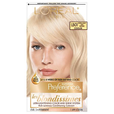 L'Oreal Paris Superior Preference Fade-Defying Shine Permanent Hair Color LB01 Extra Light Ash Blonde