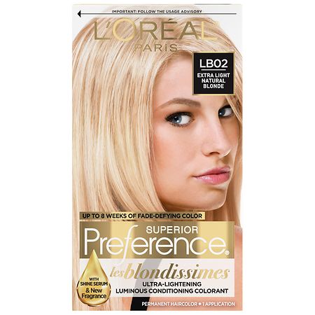 L'Oreal Paris Superior Preference Fade-Defying + Shine Permanent Hair Color Extra Light Natural Blonde LB02