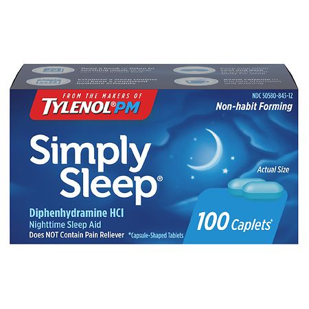 Simply Sleep Non-Habit Forming Nighttime Sleep Aid Caplets