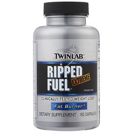 Twinlab Ripped Fuel Extreme Weight Loss & Fat Burning Supplement Capsules, Ephedra Free