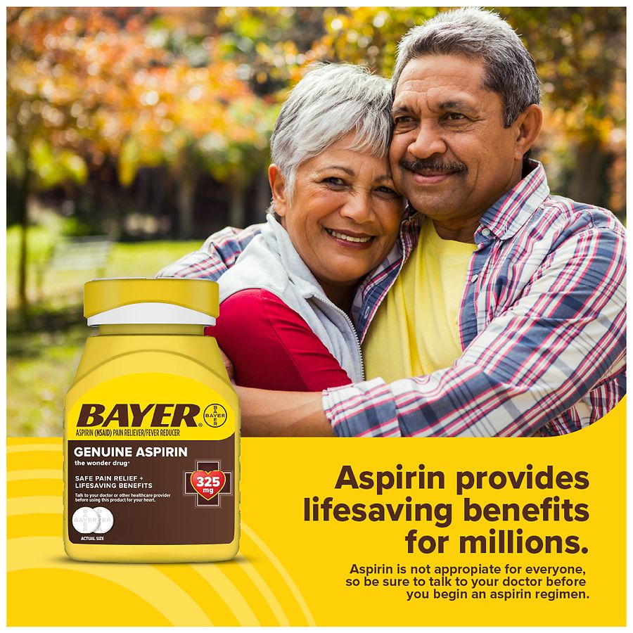Bayer Genuine Aspirin 325 mg Multi-Symptom Pain Reliever, Coated