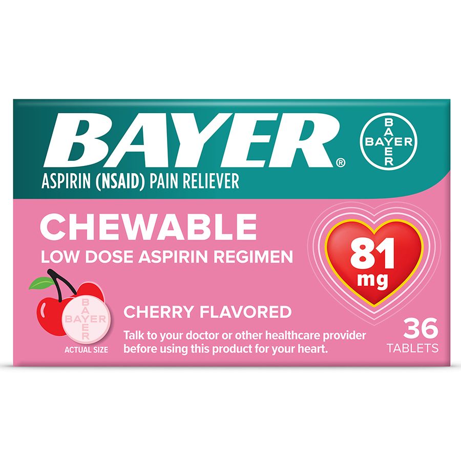 Bayer Chewable Low Dose Aspirin Cherry | Walgreens