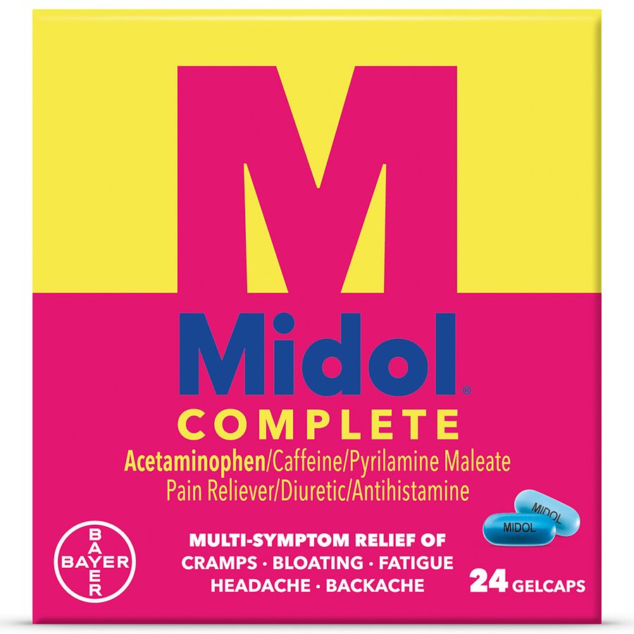 Midol Complete Menstrual Pain Relief Gelcaps with Acetaminophen
