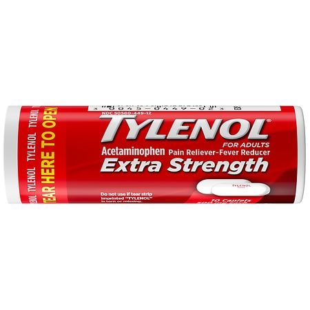 TYLENOL Extra Strength Caplets with Acetaminophen, Travel Size Travel