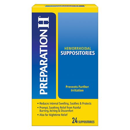 Preparation H Hemorrhoid Suppositories for Burning, Itching & Discomfort Relief
