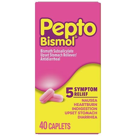 Pepto-Bismol Caplets, Upset Stomach, 5 Symptoms Fast Relief