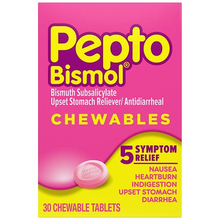 Pepto-Bismol Chewable Tablets for Nausea, Heartburn, Indigestion, Upset Stomach, Diarrhea Original