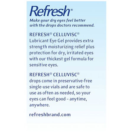refresh celluvisc lubricant eye gel single use Refresh Lubricant Soothing Eye Gel Preservative-Free