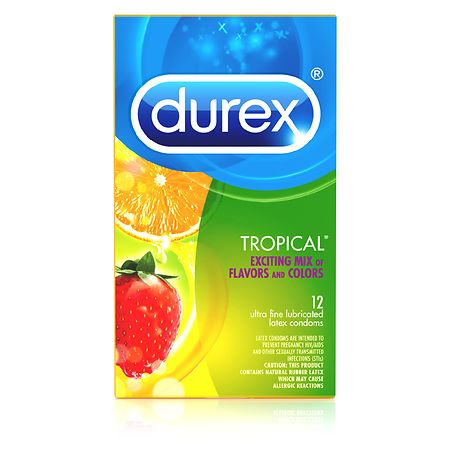 Durex Tropical Flavors Flavored Premium Condoms Assorted