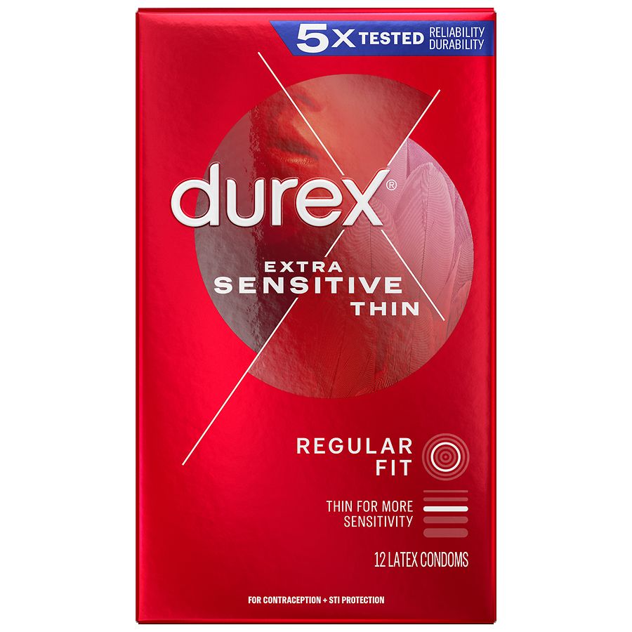 Durex Extra Thin, Transparent Natural Rubber Latex Condoms, Close