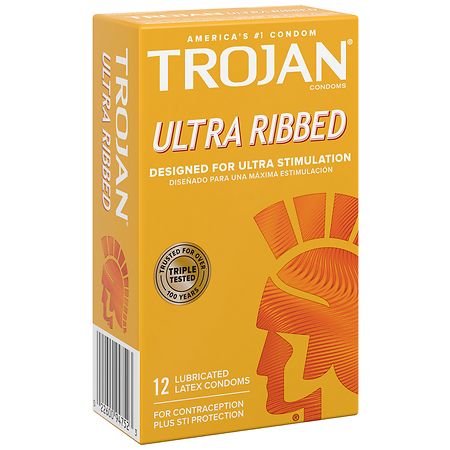 Trojan Stimulations Ultra Ribbed Lubricated Condom