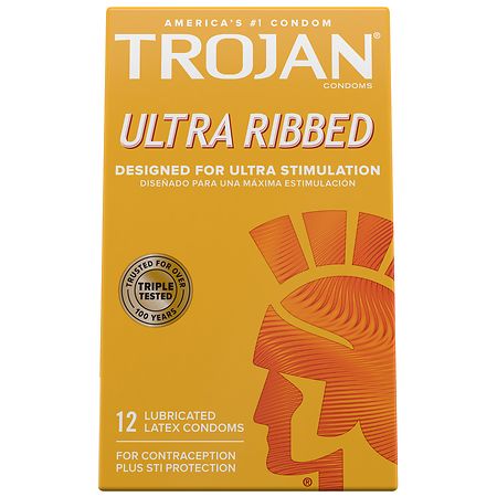 Trojan Stimulations Ultra Ribbed Lubricated Condom