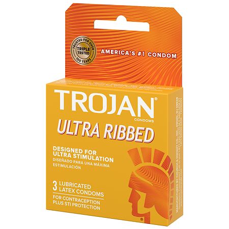 Trojan Stimulations Ultra Ribbed Lubricated Condom