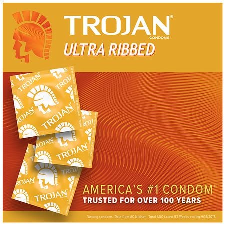 Trojan Stimulations Ultra Ribbed Lubricated Condom