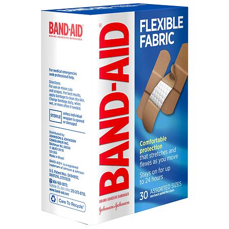 Band Aid Flexible Fabric Travel Pack (8 in A Pack), 6 Packs
