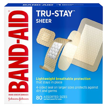 Band-Aid Tru-Stay Sheer Strips Adhesive Bandages Assorted Sizes
