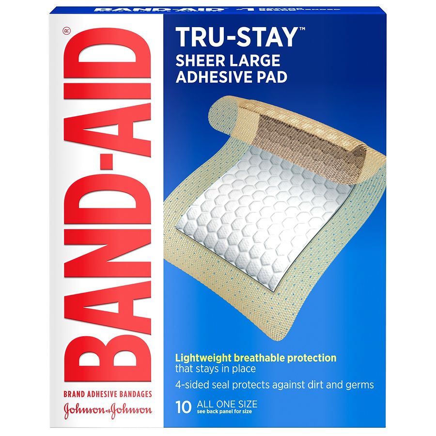 Band-Aid Tru-Stay Adhesive Pads Large