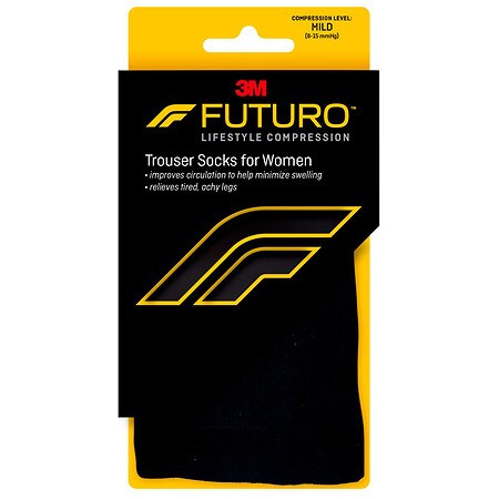 FUTURO Trouser Socks for Women - Mild Compression, Black Black