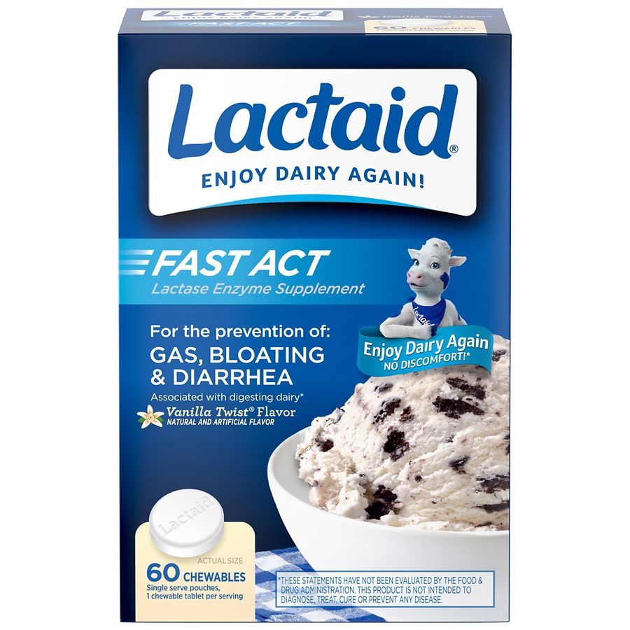 Lactaid Fast Act Lactose Relief Chewables Vanilla
