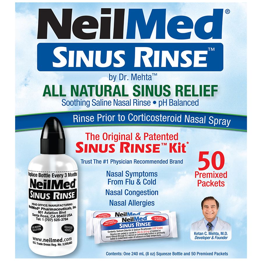 300ml Nasal Wash Neti Pot Sinus Allergies Relief Nose-Clean Rinse-Bottle 