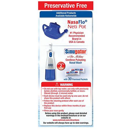 Neilmed Sinus Rinse Saline Nasal Rinse Kit Powder for Solution 100 per Box  - Simply Medical