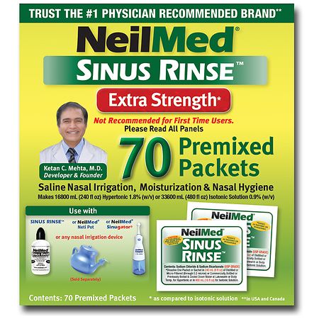NeilMed Sinus Rinse Saline Nasal Rinse Premixed Packets