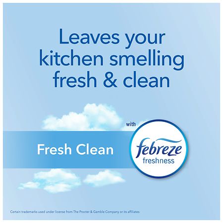 Glad ForceFlexPlus Tall Kitchen Drawstring Trash Bags Fresh Clean with  Febreze, 13 Gallon Grey