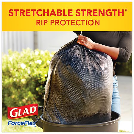  Glad Large Drawstring Trash Bags – ForceFlexPlus 30 Gallon  Black Trash Bag - 25 Count Each (Pack of 6) : Health & Household