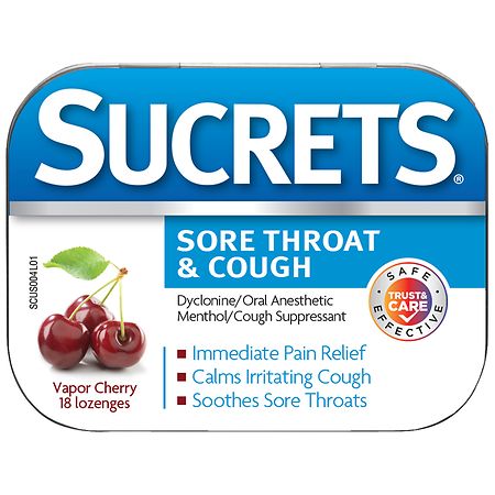 Sucrets Sore Throat & Cough Lozenges Cherry