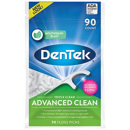 DenTek Triple Clean Advanced Clean Floss Picks Mouthwash Blast