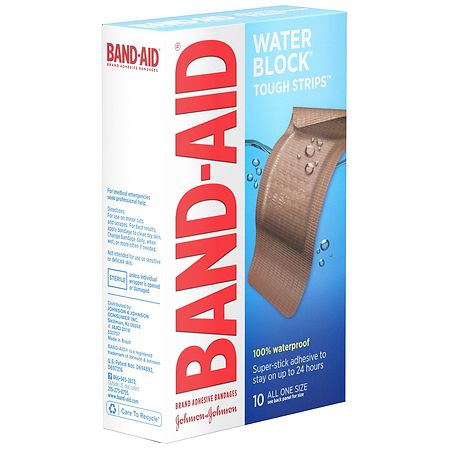 Band-Aid Water Block Tough Strips Bandages Extra Large